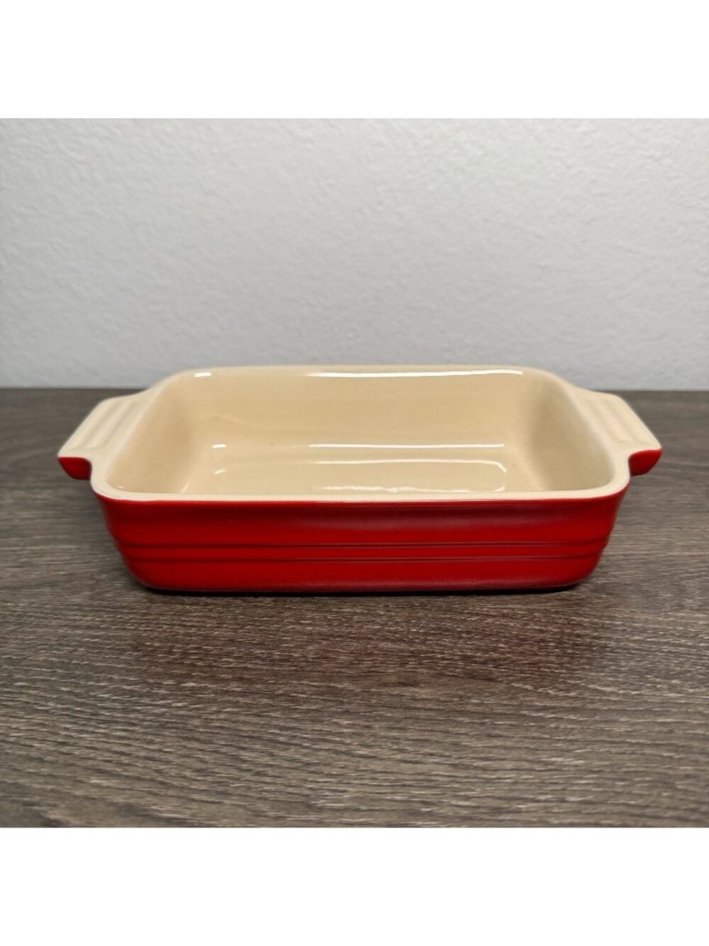 Le Creuset Stoneware Rectangle Baking Casserole Dish Pan Red Small 7x5